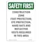Signmission OSHA SAFETY FIRST Sign, Construction Zone Foot Protection, 24in X 18in Decal, 18" W, 24" H, Portrait OS-SF-D-1824-V-11056 - alternate 1